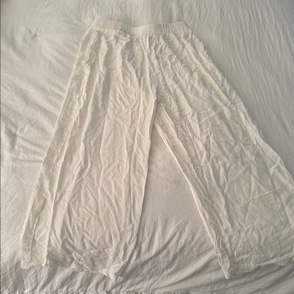 White Wide-Leg Pants